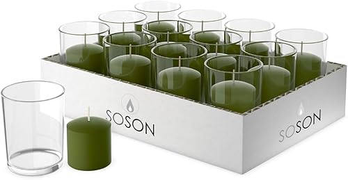 Miniatura 42 de Simply Soson Velas votivas a granel, 24 velas votivas blancas, 10 horas de tiempo de combustión, vela pequeña, vela sin perfume, votivas para bodas