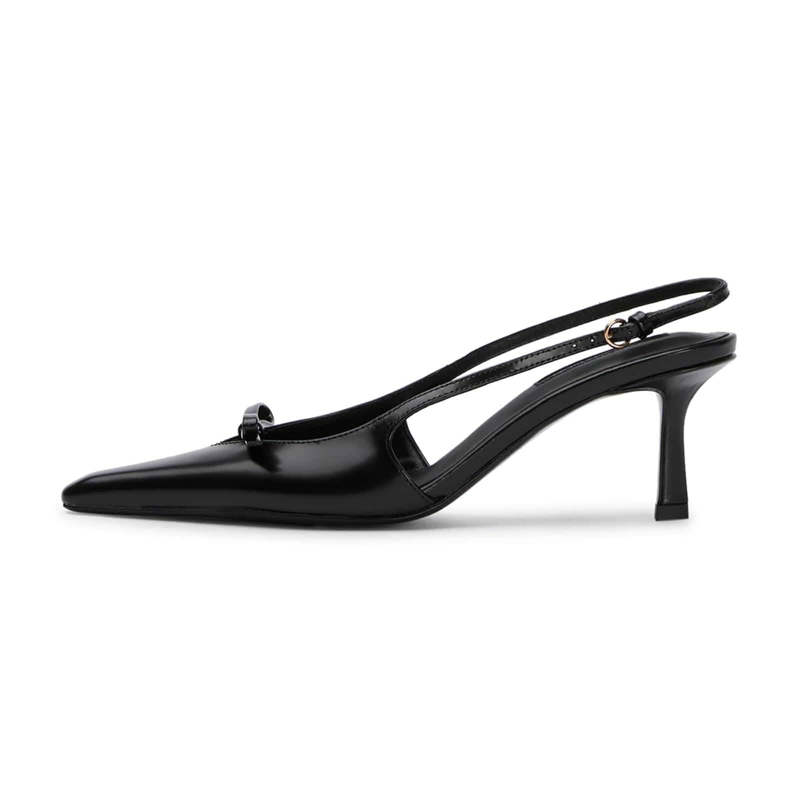 Mattiventon Kitten Heels with Bow Closed Toe Slingback Heels Pointed Toe Slingback Heels for Women Ankle Strap Sexy Wedding Dress Party Shoes Office Pumps