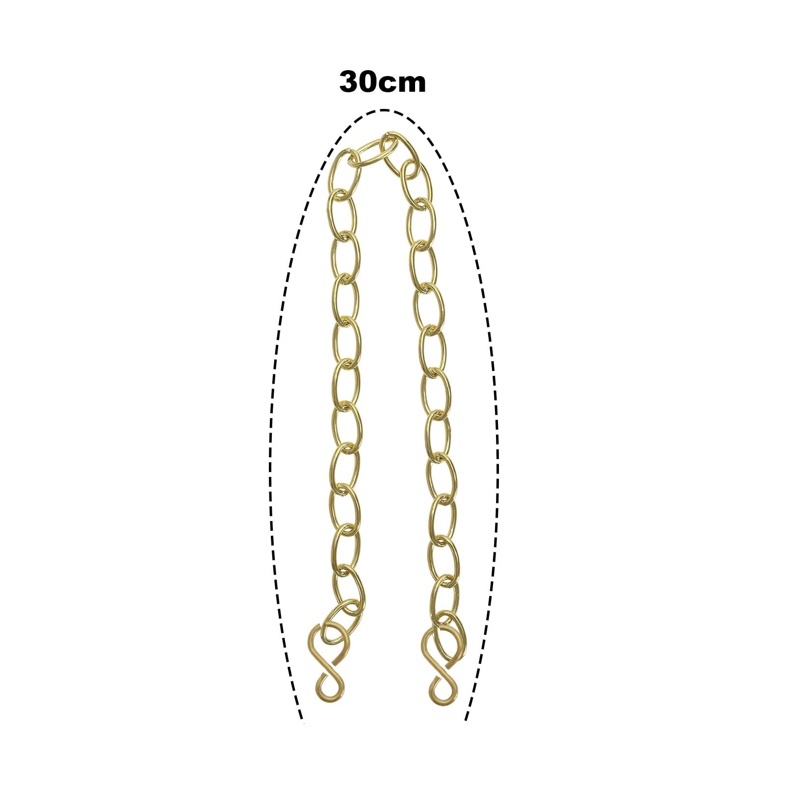 LT Easiyl 2PCS Basin Chain with S-Shaped Hook Brass Bathtub Sink Stopper Chain 30cm 11.8" Long Plug Chain for Bathtub Kitchen Sink Washbasin - Image 4