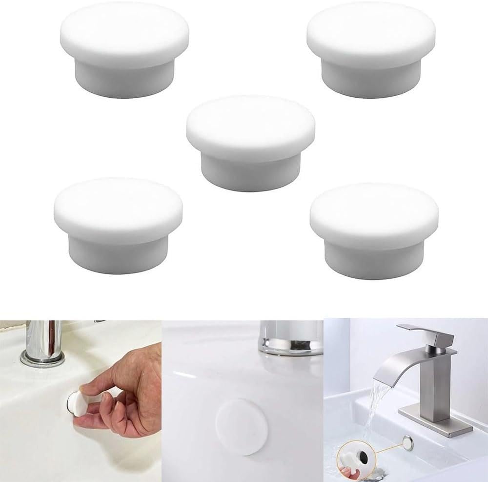 Wmool Tapón de silicona blanca para lavabo, a prueba de insectos,  universal, redondo, para lavabo, cubierta para lavabo : Amazon.es: Hogar y  cocina