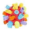 Dog Snuffle Ball, Interactive Dog Toys Ball, Dog Brain Stimulating Puzzle Toys for Dogs, Enrichment Game Feeding Mat Slow Feeder Stress Relief Toy (Yellow)