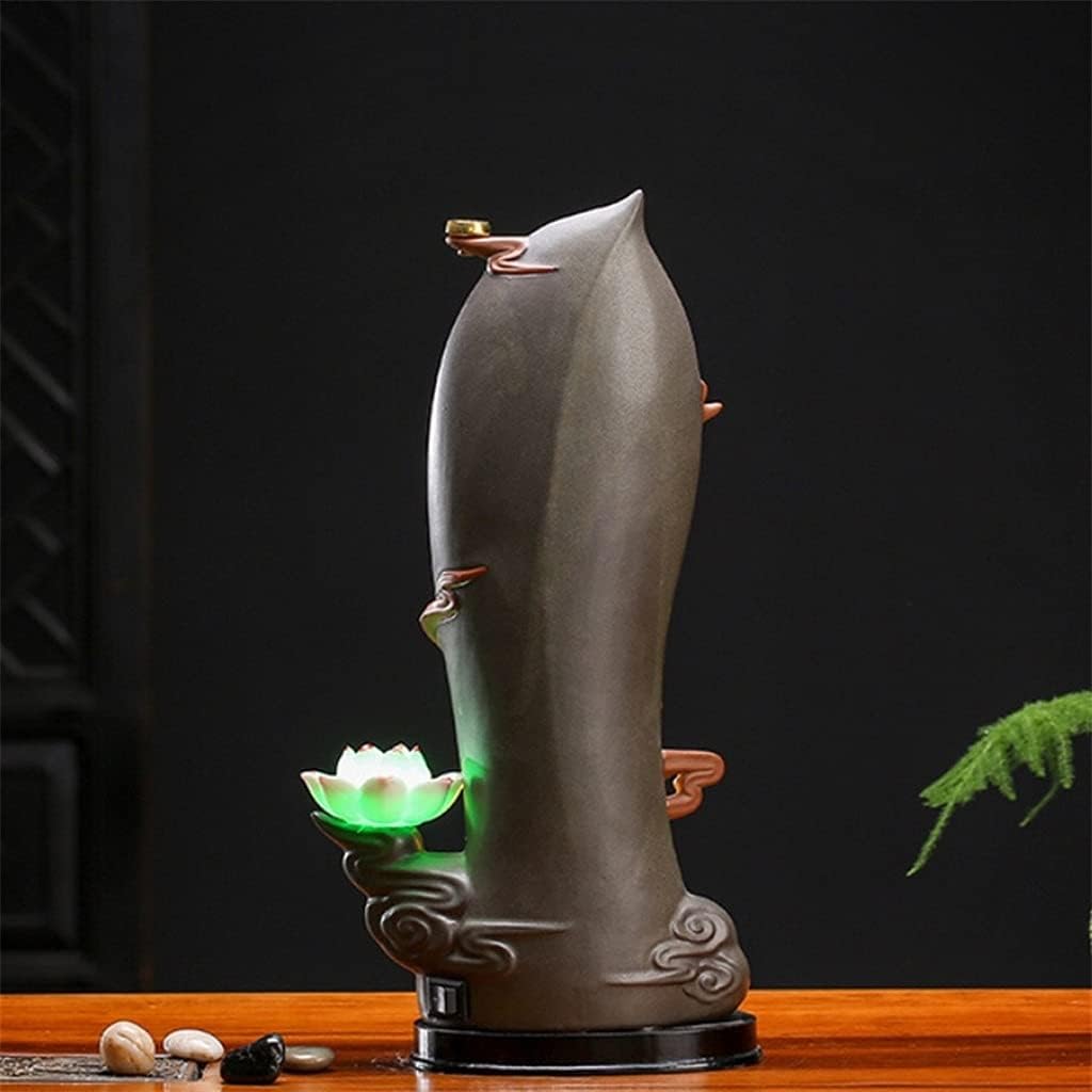 YYDS Incense Burner Handmade Backflow Incense Burner Cone Sticks Incense Holder Ceramic Backflow Incense Holder with 10pcs Incense Cones Incense Holders