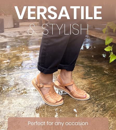 Image of Macarena Collection Womens Shoes Leather Sandals for Women | Huarache Handmade Mexican Sandals Women | Comfortable & Stylish Womens Sandals 3044