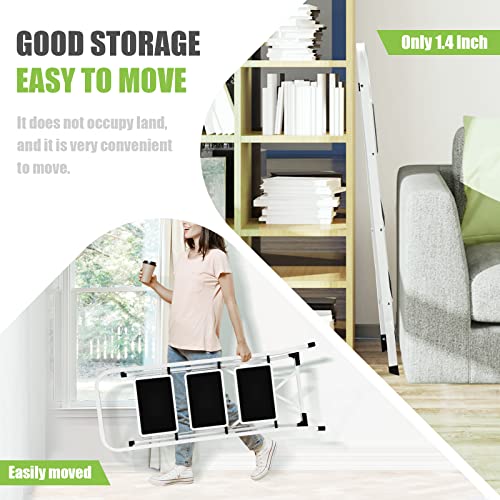Soctone 3 Step Ladder, Lightweight Folding Step Stools for Adults with Anti-Slip Pedal, Portable Sturdy Steel Ladder with Handrails, Perfect for Kitchen & Household, 330 lbs Capacity, White - Thumbnail 3