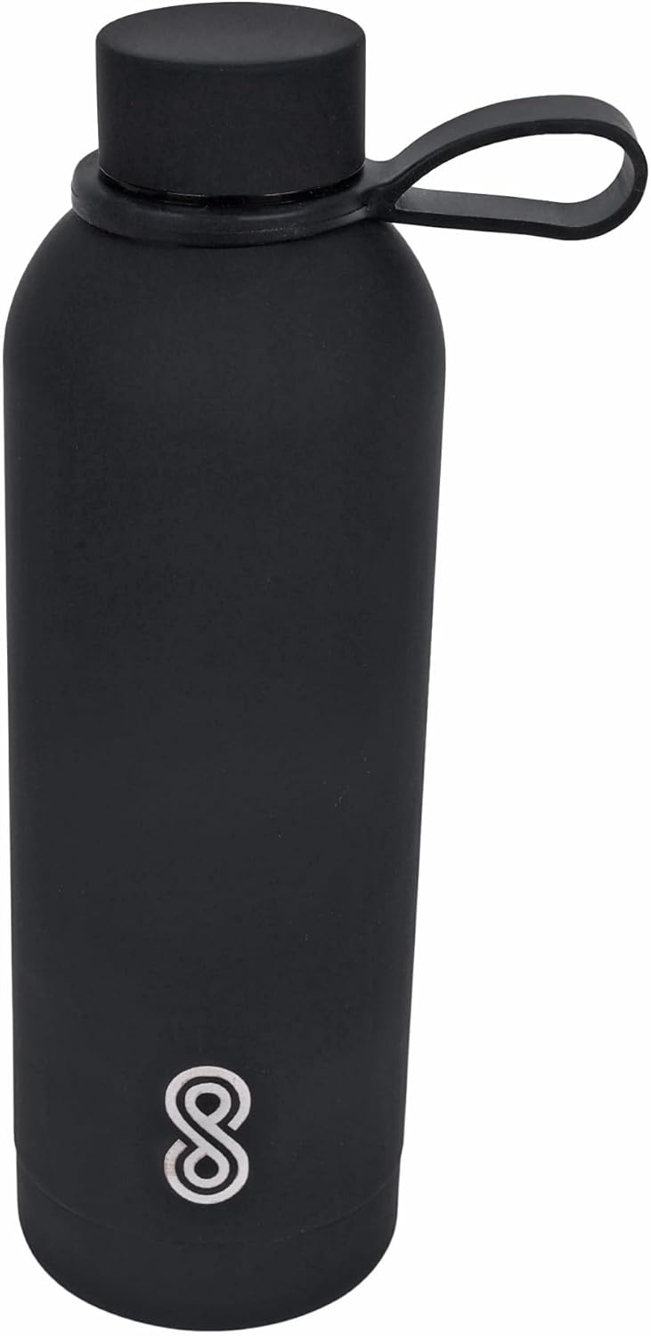 Water Bottle 25 Oz Stainless Steel Double Wall & Vacuum Insulated Sports Water Bottle Keep Cold for Upto 15 Hours and Hot for Upto 12 Hours | Pack of 1 (Black)
