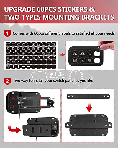 Alavente 8 Gang Universal Switch Controller Panel, Dimmable Electronic Relay Automatic System Led Car Switch Button Touch Screen Circuit Control Box, For Car Truck Suv Atv Utv Rv Boat (Blue) #TOP5