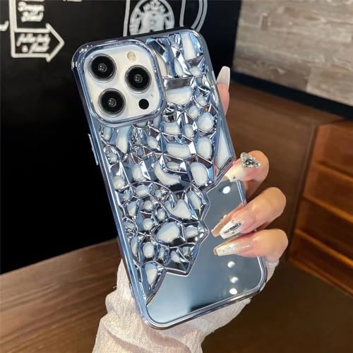 Coque miroir iPhone 13 Pro bleu antichoc 3D effet luxe