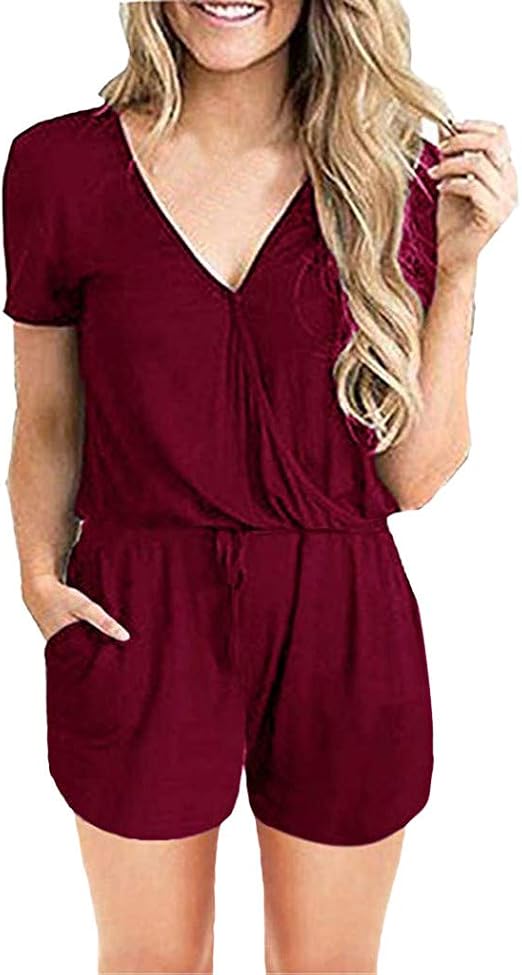 Amazon.com: Women Loose Shorts Jumpsuit 