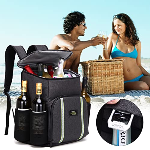 Trypry Cooler Backpack Leakproof 30 Cans Lightweight Backpack Insulated Cooler For Lunch Picnic Fishing Hiking Camping Park Beach (Black) #TOP5