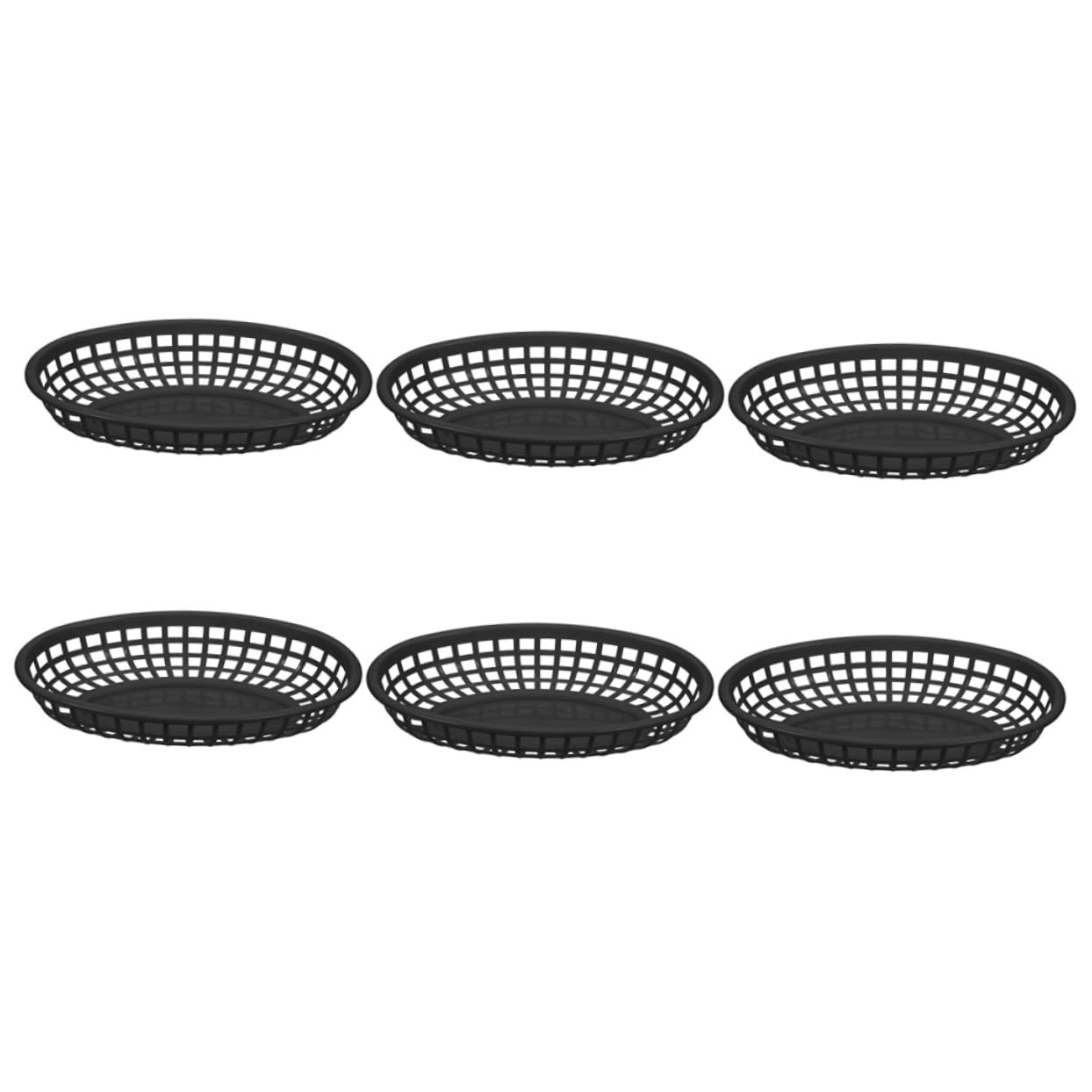 OUNONA 6Pcs Oval Fast Food Baskets Plastic Serving Platters for Fruits Snacks and More Versatile Storage Baskets for Home Parties and Restaurants Lightweight