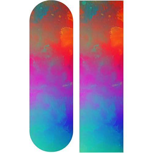 rocxemly Tie Dye Skateboard Grip Tape Non Slip Skateboard Tape Scooter Grips Tape for Skate Longboard Rollerboard Stairs Pedal 9X33 Inch(23x84 cm)
