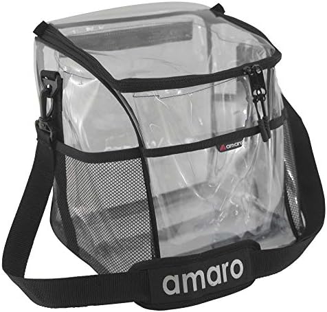 Amaro Delux 0.5mm Clear Lunch Bag for Adult V2 With Removable insert - Black Trim(XL)