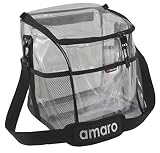 Amaro Delux 0.5mm Clear Lunch Bag for Adult V2 With Removable insert - Black Trim(XL)