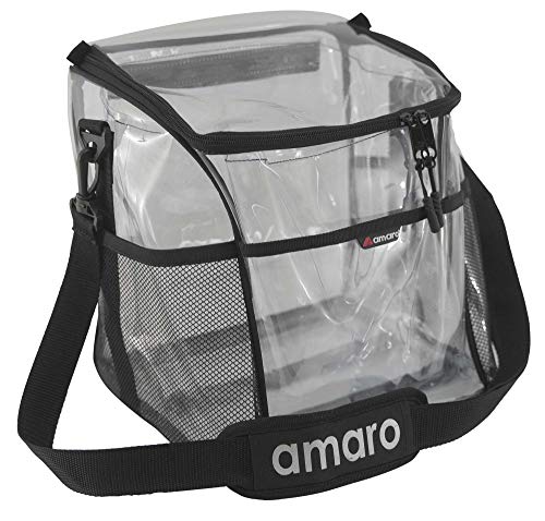 Amaro Delux 0.5Mm Clear Lunch Bag For Adult V2 With Removable Insert - Black Trim(Xl) #TOP2