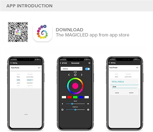 Miniatura 3 de SP105E inalámbrico Bluetooth Magic Dream Color LED Light Controller para WS2811 WS2812B WS2815 WS2813 WS2801 SK6812 WS2815 módulo de píxeles de tira