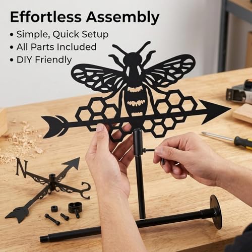 Indicateur vent de toit jardin abeille accessoire métal ornement extérieur