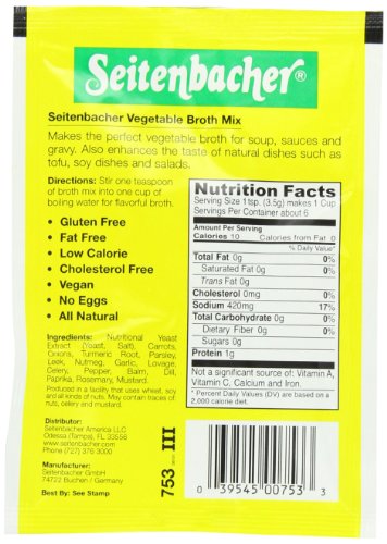 Seitenbacher Vegetable Broth Mix - Packets, 0.80-Ounce Packages (Pack Of 12) #TOP1