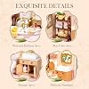 ROBOTIME Super Creator Toy Building Set DIY Miniature House Kit with LED Tiny Room Making Kit Expandable Plastic Craft Toy for Creative Play Home Decor Unique Hobby Gift (Pop Bubble Bathroom)