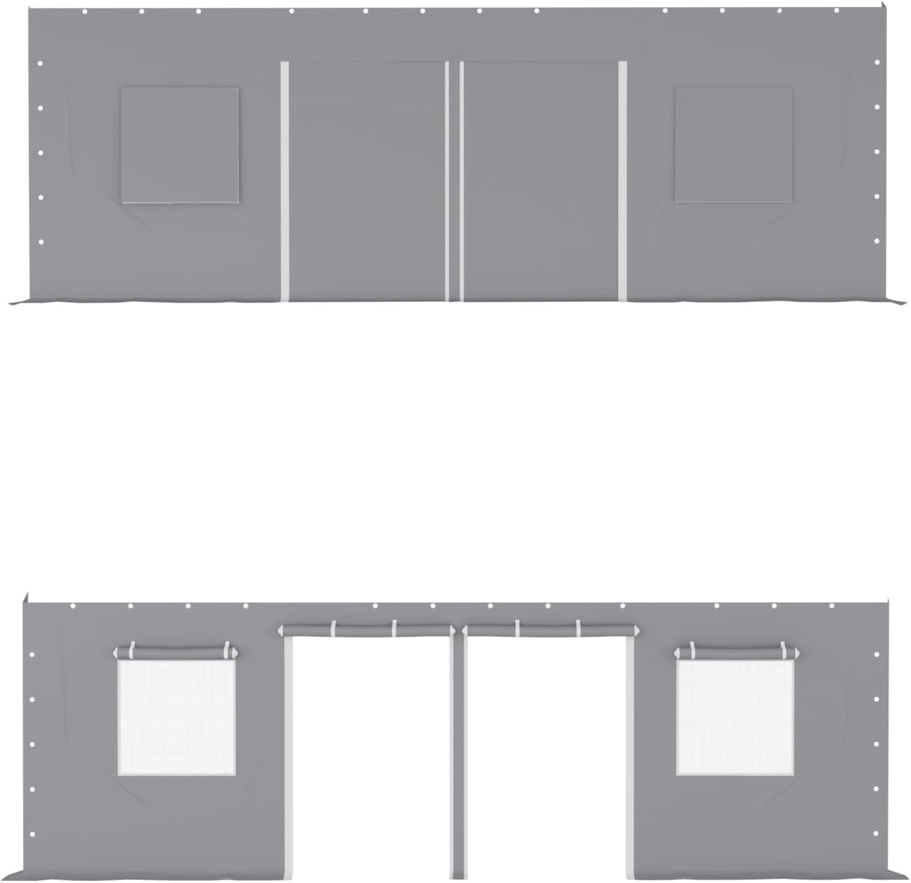 Image showing carport sidewalls with roll-up doors and windows