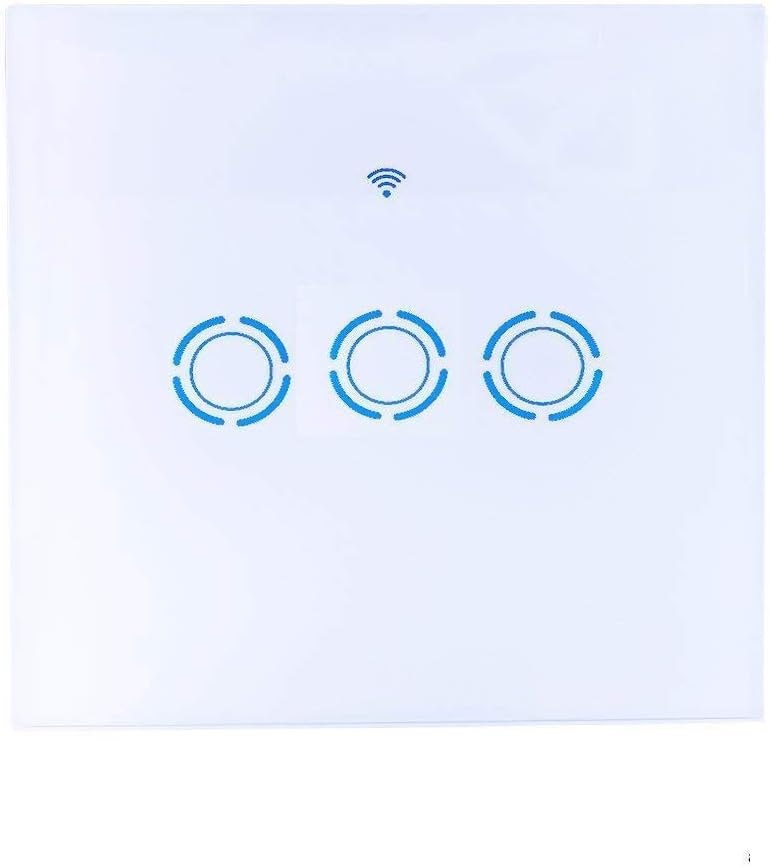 AOGETYO Smart WIFI Wall Light Switch 3 Gang Wireless Glass Touch Panel Timer Works with Alex Echo Support IOS/Android App(Neutral Wired Required)