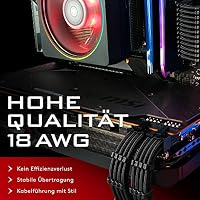 EZDIY-FAB PSU Kabelverlängerung Ummantelt Custom Mod GPU PC Netzteil Weiches Nylongeflecht mit Kamm Kit 24PIN/3x 8PIN bis 6+2Pin/ 2X 8PIN bis 4+4PIN-300MM/11.8in-Schwarz – Ansicht 3