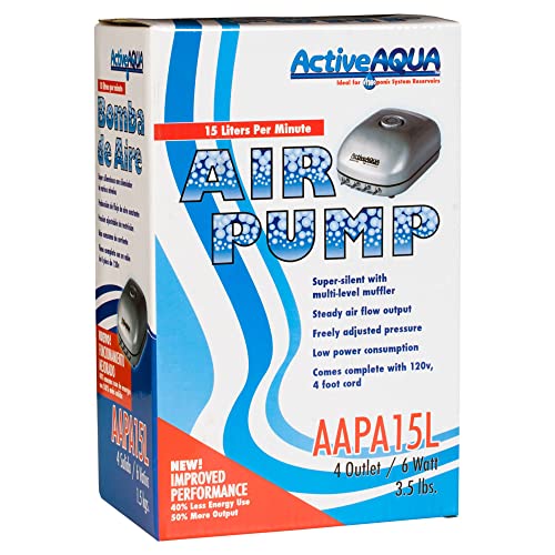 AAPA15L Active Aqua, 4 Outlets, 6W, 15 L/min Air Pump, Silver,Grey by ACTIVEAQUA - Image 5
