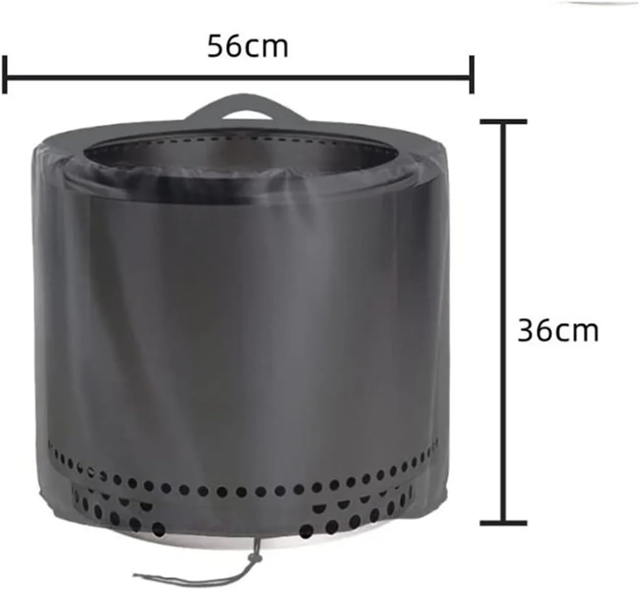 Fire Pit Cover Round Stove Waterproof Outdoor Garden Furniture Tabletop Stones Dust Proof(600D 74x46cm)