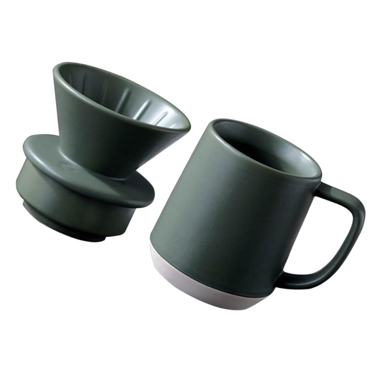 Filtro de Café de Cerámica Reutilizable Taza Verde, Diseño Práctico y Portátil Adecuado Hogar y Oficina
