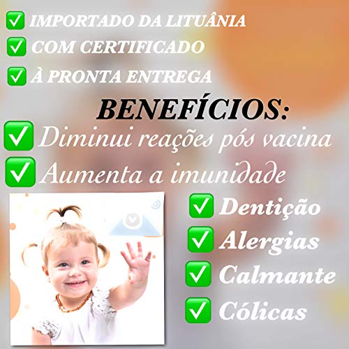 Colar de Âmbar Original Certificado 33cm - Mel claro