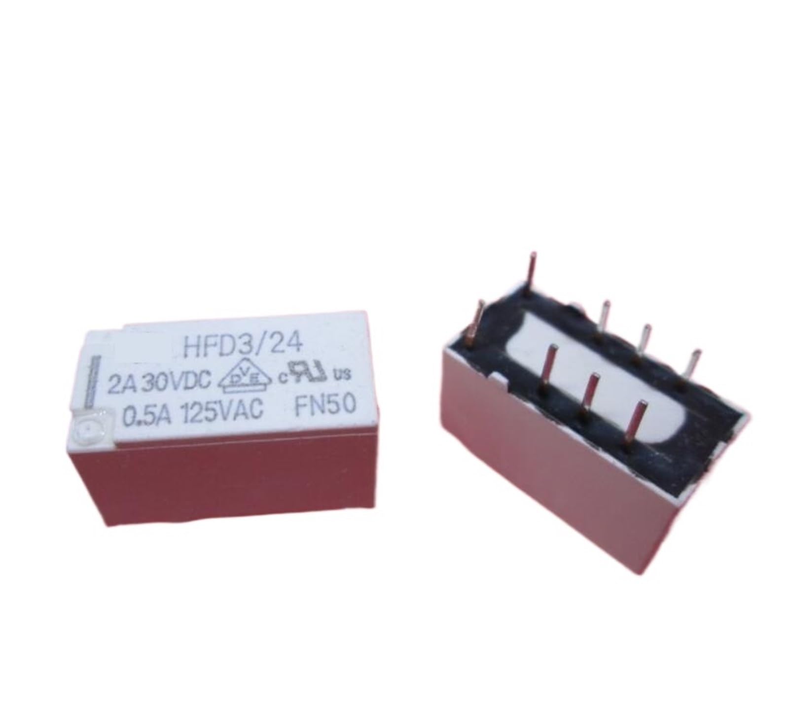 HFD3/24 DC24V conmutación dual DPDT estable para placas electrónicas 2