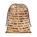 ZWLPNZZD Industrial Brick Wall Background Size Large Gift Bag, Industrial Brick Wall Background Printed Drawstring Candy Bag With Card Candy for Christmas Halloween New Year Holidays Birthday Party