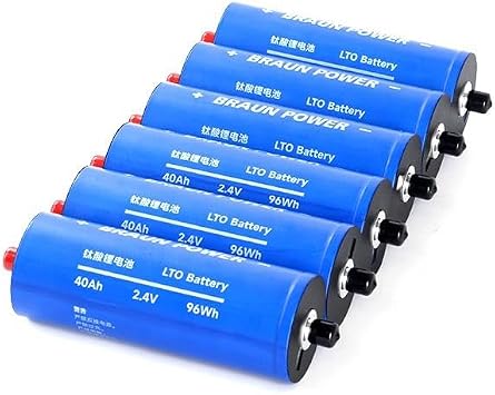 YINLONG 2.3V 40Ah LTO Battery Cell, 6 Pack Lithium Titanate Rechargeable Cells, 30C High Discharge, Ultra Long Cycle Life, Fast Charge for Energy Storage & Power Systems
