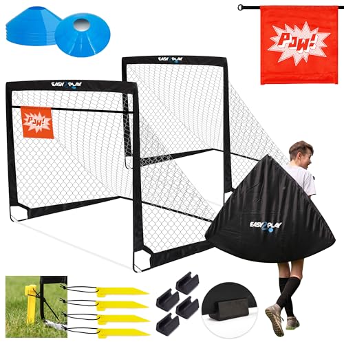 EASY2PLAY PRO! 2er Set Fußballtore für Kinder Mit Hütchen & Zielscheibe...