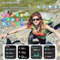 Smartwatch Herren Damen, 1,96" HD 2026 Fitnessuhr Smart Watch mit Telefonfunktion, 115+ Sportmodi Schrittzähler Armbanduhr, Herzfrequenz SpO2 Schlafmonitor, IP68 Wasserdicht Sportuhr für Android iOS – Ansicht 5