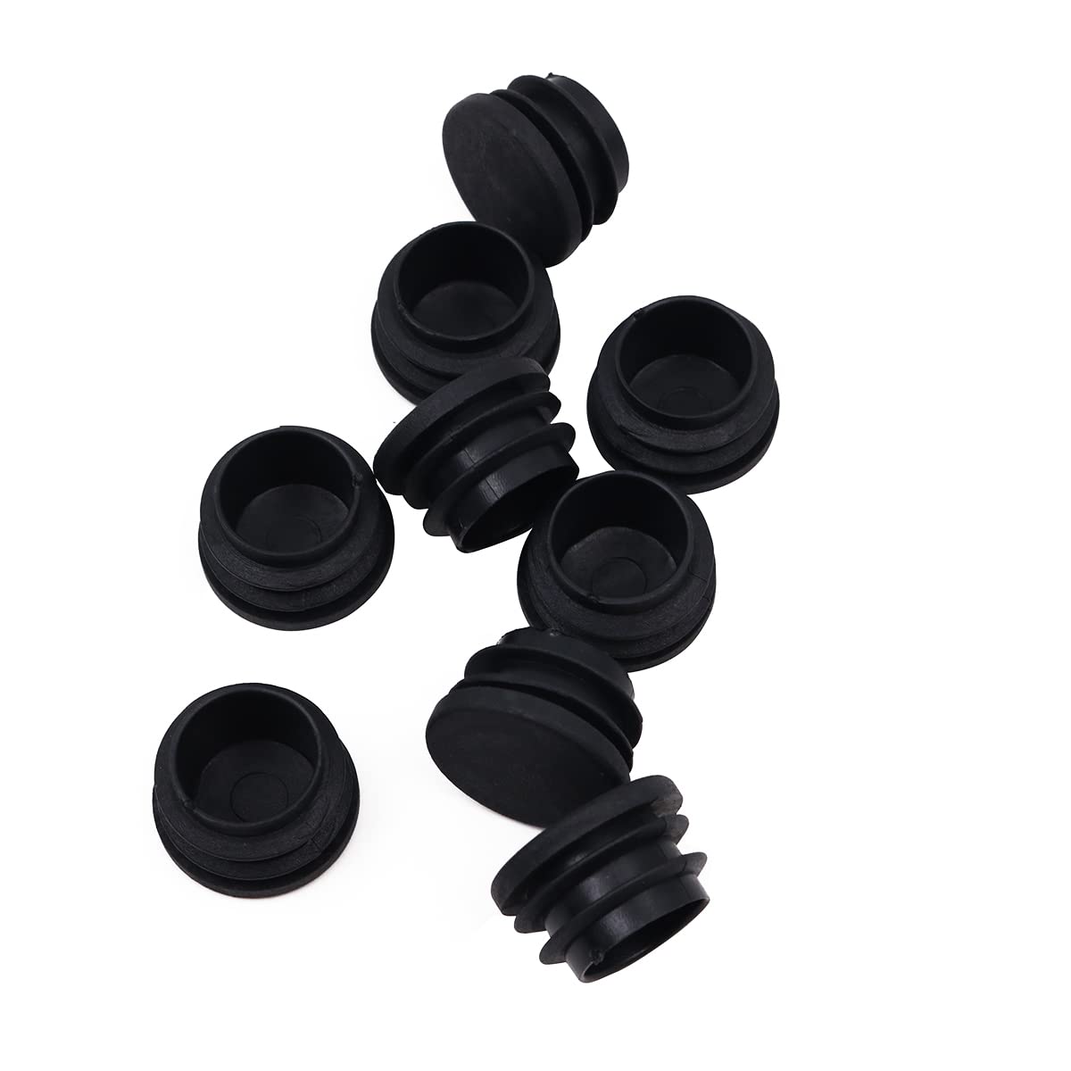 50個のNUZAMASラウンドブラックプラスチックエンドキャップ、20m