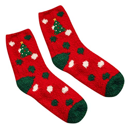 Preisvergleich Produktbild SUCES Kuschelsocken Damen Socken Haussocken Bettscoken Cartoon Neuheit Lustige Socken Weihnachtssocken Flauschige Weiche Warme Wintersocken für Frauen Mädchen