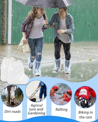 FUGLUS 10 Pares Cubre Zapatos Impermeable, Fundas Desechables Para Botas, Para Hombres y Mujeres, Fundas Para Zapatos, Impermeables, Antideslizantes, Para Camping al Aire Libre (Corto, 39 * 30cm) - imagen 6