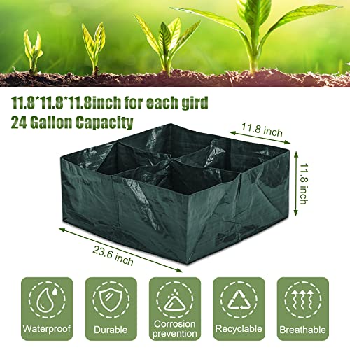 Legigo 2 Pack Raised Garden Bed- 4 Divided Grids Square Raised Garden Planter Fabric Bag Grow Pot, Plant Grow Bags For Outdoor Herb Flower Vegetable Plants #TOP1