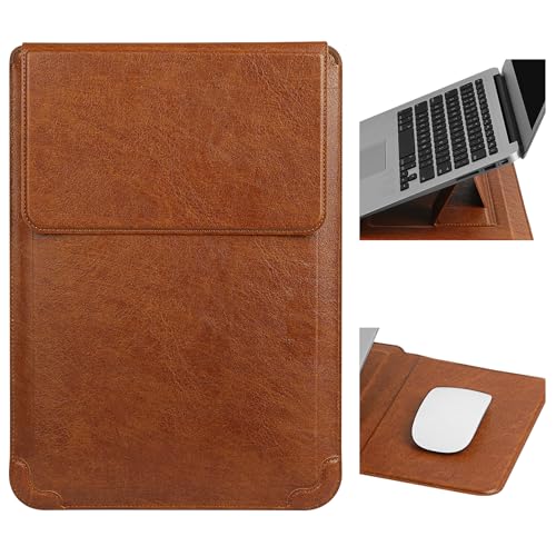 HoYiXi 13.3 Inch Laptop Sleeve Case with Stand - Compatible with MacBook Air/Pro 13 (M4/M3/M2/M1 2020-2025), Surface Pro 8 2021, iPad Pro 12.9 & 13-13.3' Dell Acer Laptops,Brown