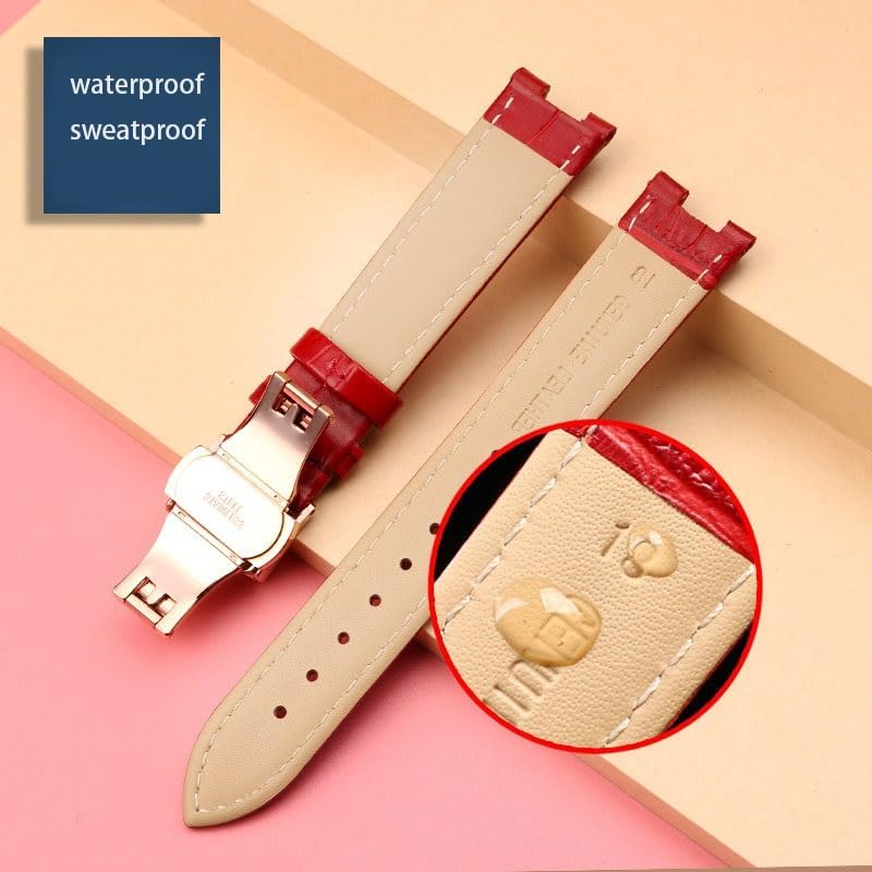 Notched leather watch Strap for GC bracelet