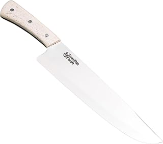 Brazilian Flame Chef Picanha 10-Inch Stainless Steel Knife with BONE Handle - Premium Professional Meat Carving Knife for BBQ, Grill, and Kitchen Use