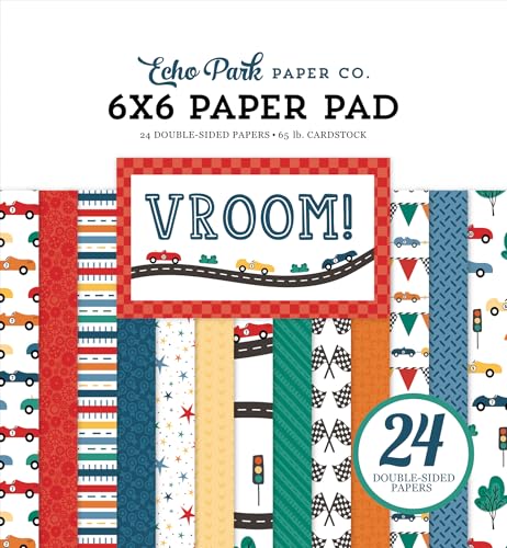 Echo Park Paper Vroom papier décoratif imprimé bloc 15 x 15 cm