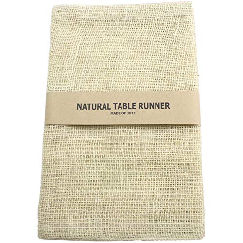 Kel-Toy Burlap Jute Table Runner/Fold and Sew Edge, 14 by 72-Inch, Ivory