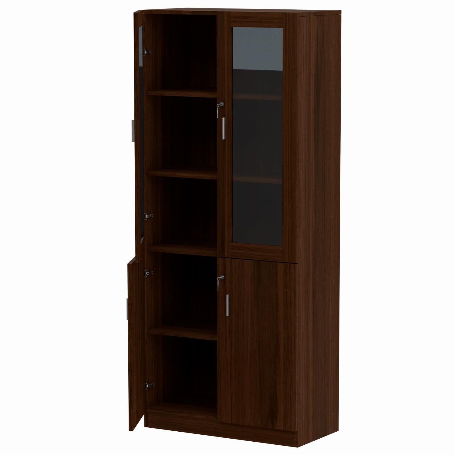 Sponsored Ad – Mahmayi Argent 1123 Full Height Dark Walnut Bookshelf - Elegant Wooden Bookcase for Home Decor and Organization, Dark Walnut Finish