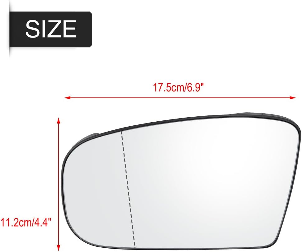 Side Wing Mirror Glass, 2208100121 Car Left Door Side Wing Mirror Glass Wide Angle for W220 W215