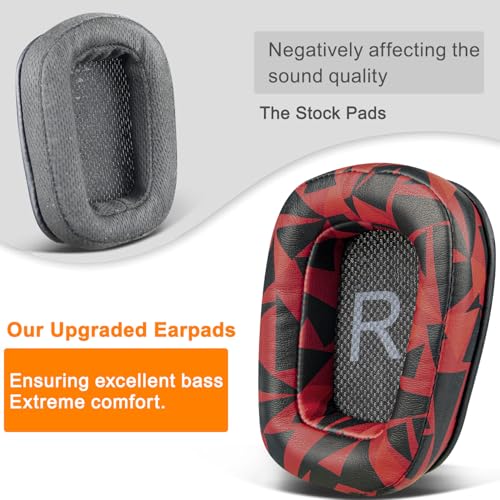 Image of SOULWIT Ear Pads Cushions Replacement for Logitech G35 G930 G933 G933S G935 G633 G633S G635 G533 G430 G431 G432 G433 Gaming Headset, Earpads for G332 G230 G231 G233 Headphones (G933 PL Red Storm)