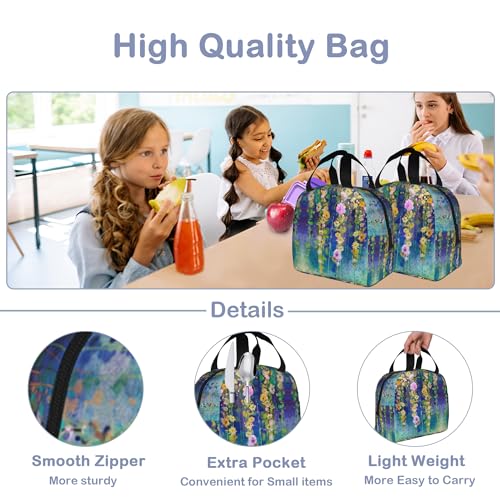 Losthll LTL-1 Abstract Flowers Watercolor Painting Insulated Lunch Bag Reusable Lunch Box Women Men,Cooler Thermal Meal Tote thumb #3