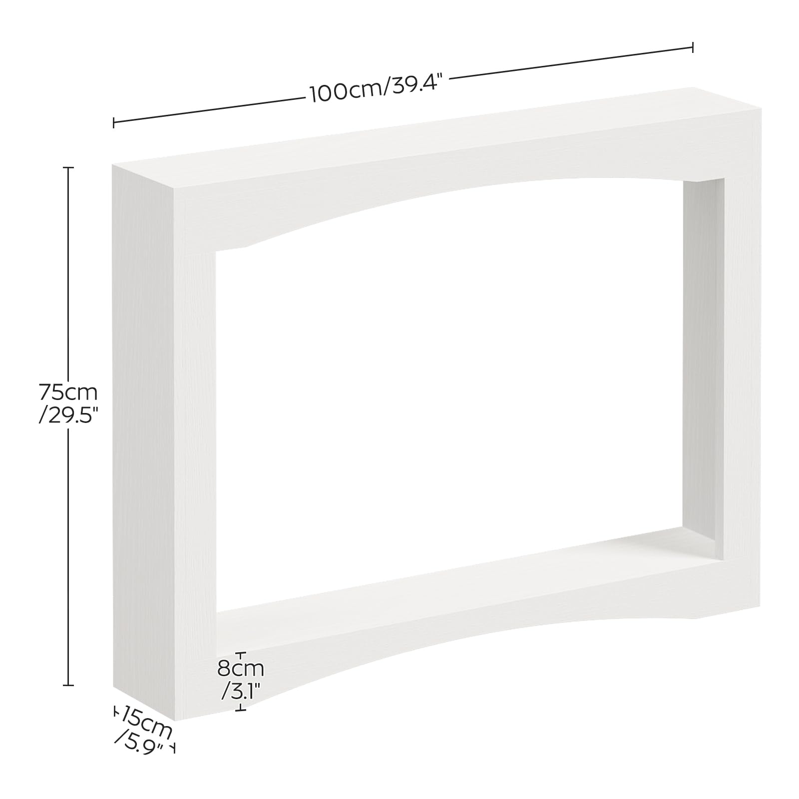 YATINEY Table Console Étroite Longueur 100 cm, Bout de Canapé Ultra-Fin, Table Décorative Rustique en Bois, avec Rangement, pour Salon, Couloir, Entrée, Blanc XCT19WT