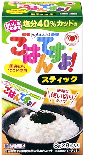 桃屋 塩分40%カットのごはんですよ!スティック 64g(8g×8本)【海苔佃煮 減塩 ご飯のお供 国産海苔 】の商品画像（Amazon）