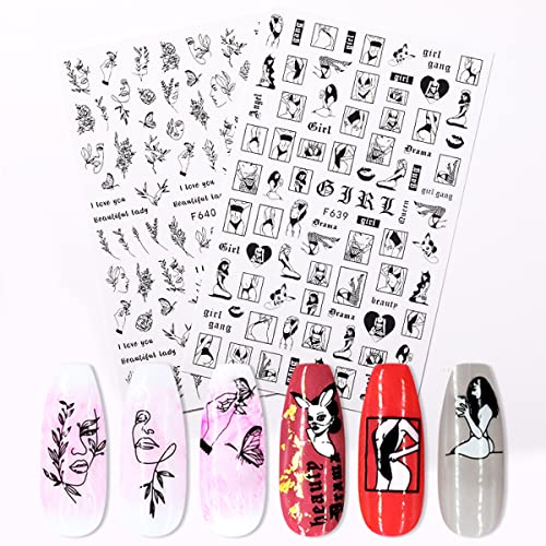 3D Embossed Nail Art Stickers Nail Stickers For Nail Art, 6 Sheets Flowers Nail Art Stickers Decals 3D Nail Art Supplies Butterfly Nail Art Stickers (B) #TOP22